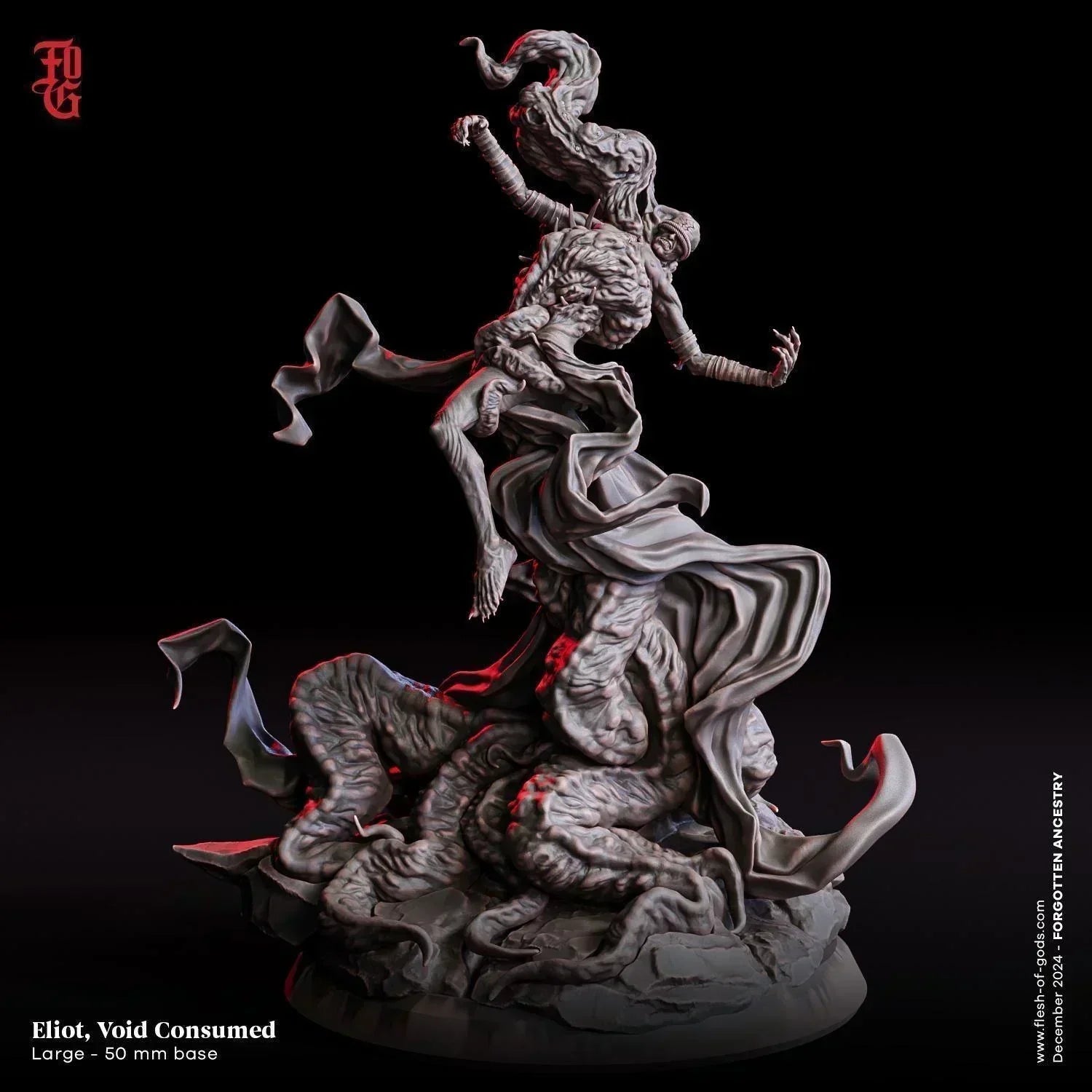 Eliot, Icon of the Void Miniature | Undead Sorcerer Spellcaster Figurine | 32mm Scale or 75mm Scale - Plague Miniatures