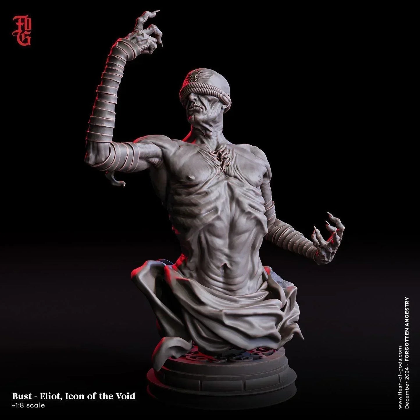 Eliot Void Consumed Undead Monster Miniature Sorcerer Spellcaster Figure | 32mm Scale 50mm Base | DnD Miniature Dungeons and Dragons DnD 5e - Plague Miniatures