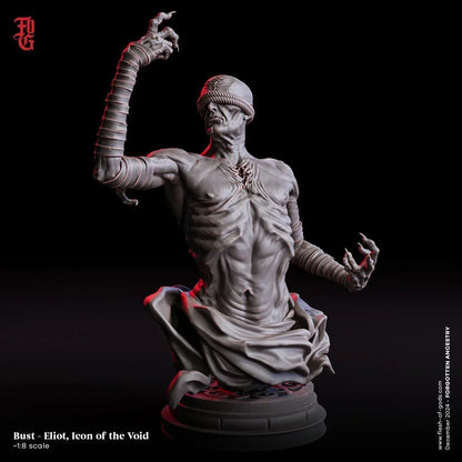 Eliot Void Consumed Undead Monster Miniature Sorcerer Spellcaster Figure | 32mm Scale 50mm Base | DnD Miniature Dungeons and Dragons DnD 5e - Plague Miniatures