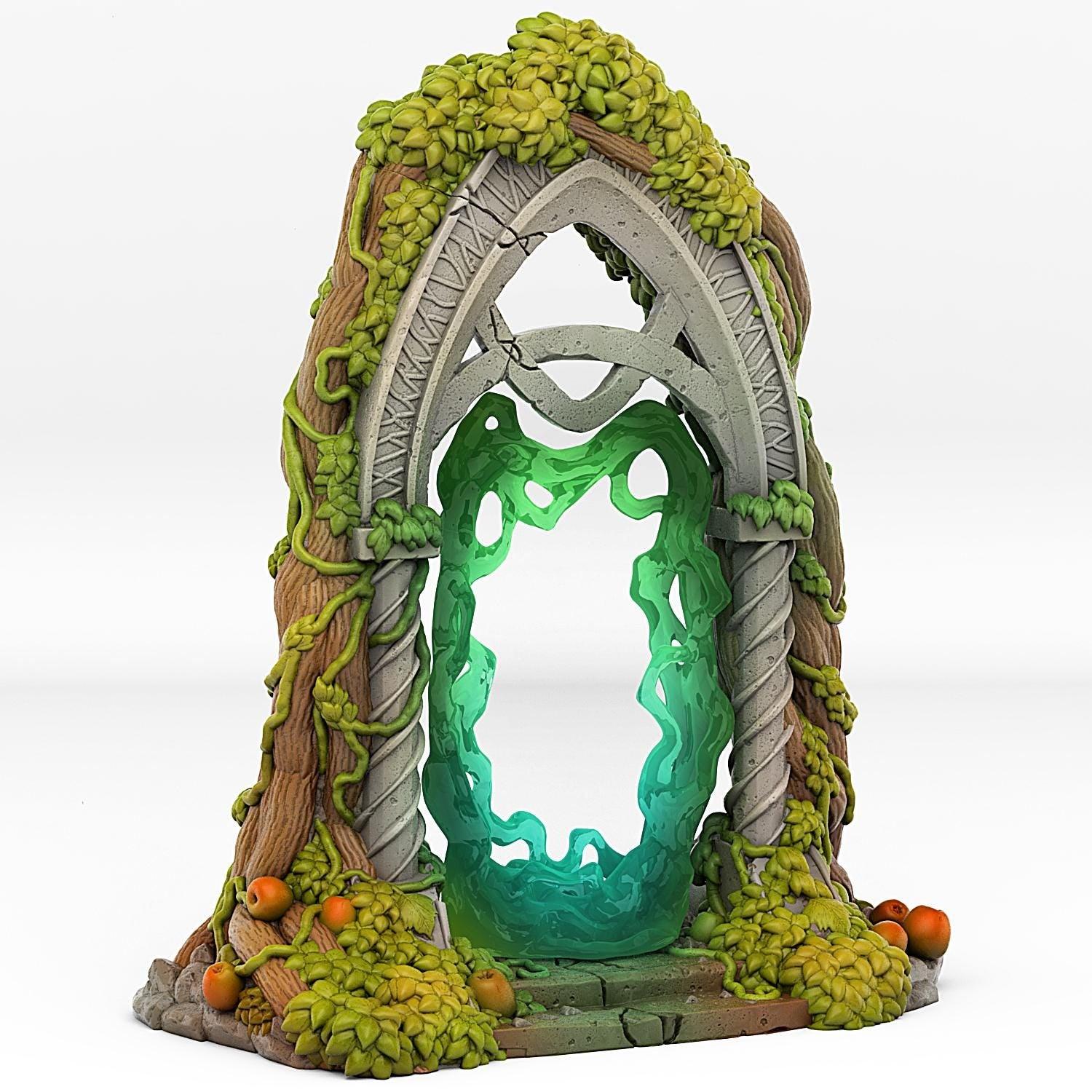 Elvish Portal Miniature | Magic Barrier Effect | Dungeon Terrain Prop | 28mm 32mm Scale - Plague Miniatures