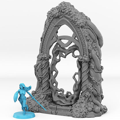 Elvish Portal Miniature | Magic Barrier Effect | Dungeon Terrain Prop | 28mm 32mm Scale - Plague Miniatures