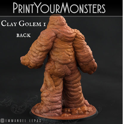 Emerging Clay Golem Miniature | Elemental Construct - Plague Miniatures