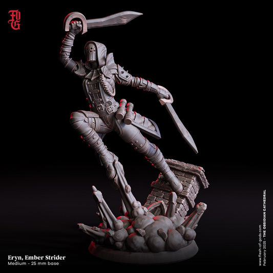 Eryn, Ember Strider | Human Rogue Miniature | 32mm Scale or 75mm Scale - Plague Miniatures