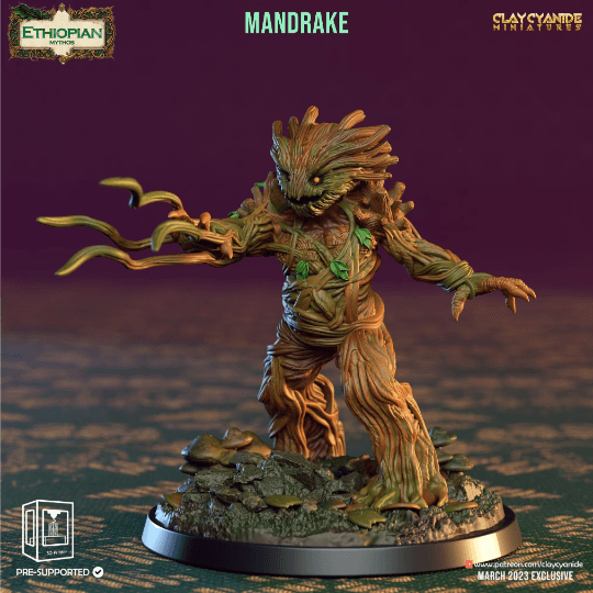 Ethiopian Mandrake Miniature | Enchanted Flora for Tabletop Adventures | 32mm Scale - Plague Miniatures