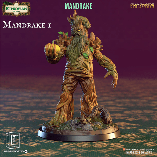 Ethiopian Mandrake Miniature | Enchanted Flora for Tabletop Adventures | 32mm Scale - Plague Miniatures