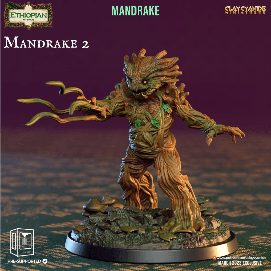 Ethiopian Mandrake Miniature | Enchanted Flora for Tabletop Adventures | 32mm Scale - Plague Miniatures