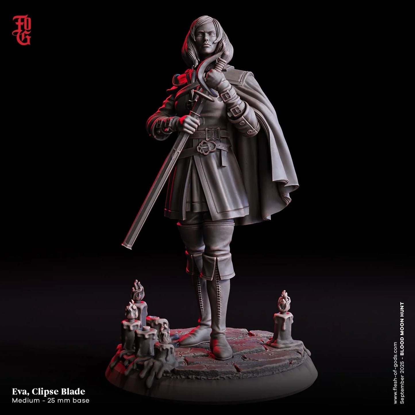 Eva, Eclipse Blade | Human Rogue Miniature | 32mm Scale or 75mm Scale - Plague Miniatures