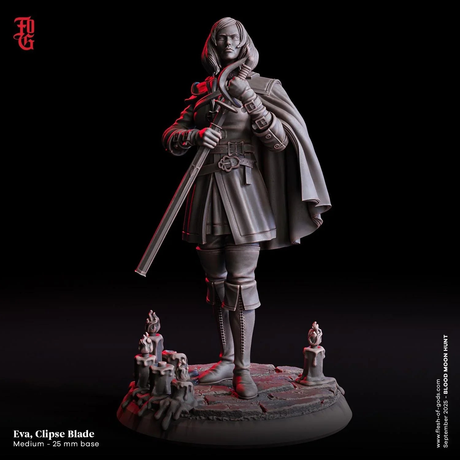 Eva, Eclipse Blade | Human Rogue Miniature | 32mm Scale or 75mm Scale - Plague Miniatures