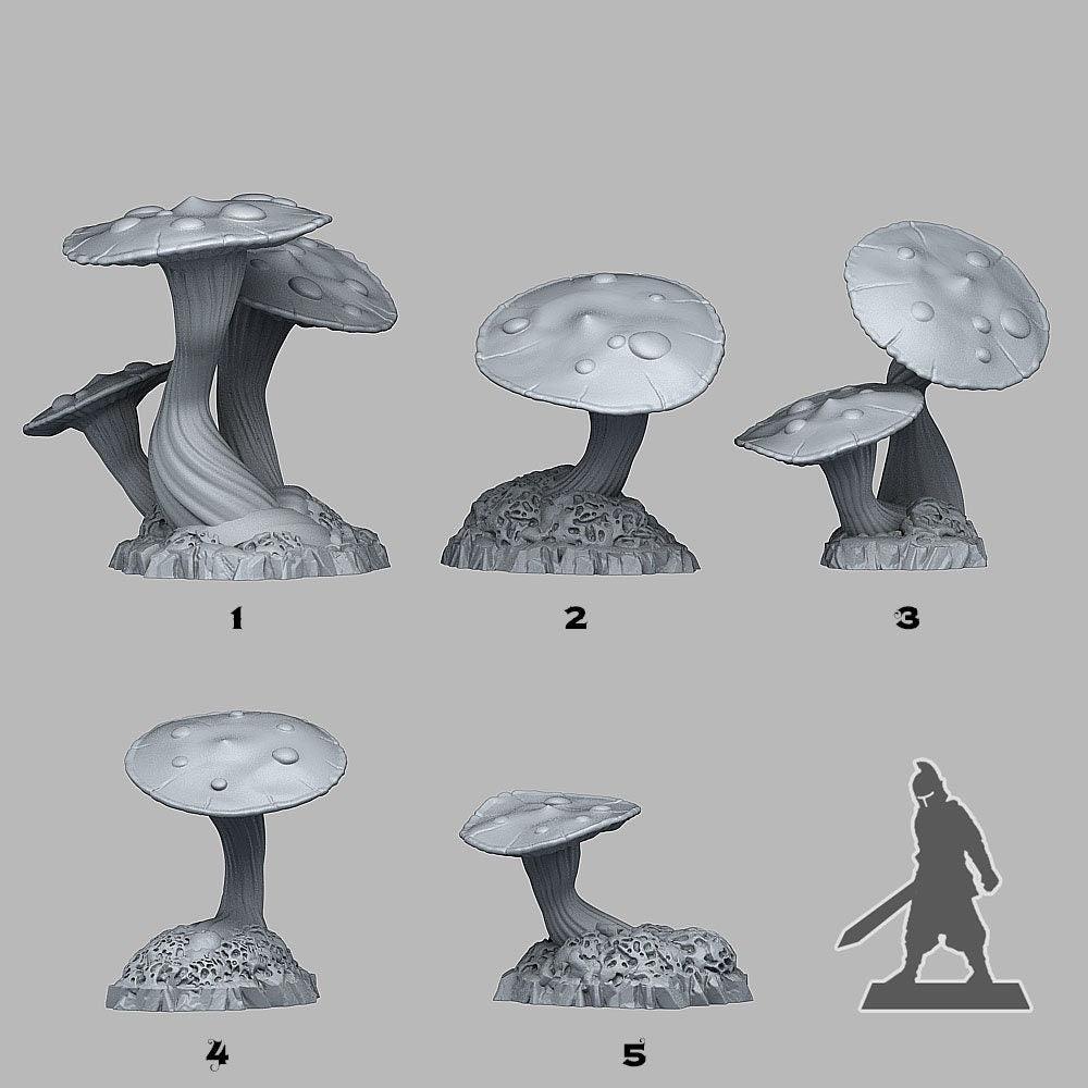 Fantasy Mushroom Miniatures | Plant Terrain Fungi Minis | 28mm or 32mm Scale - Plague Miniatures