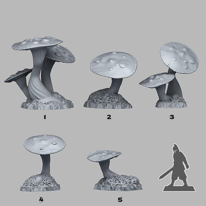 Fantasy Mushroom Miniatures | Plant Terrain Fungi Minis | 28mm or 32mm Scale - Plague Miniatures