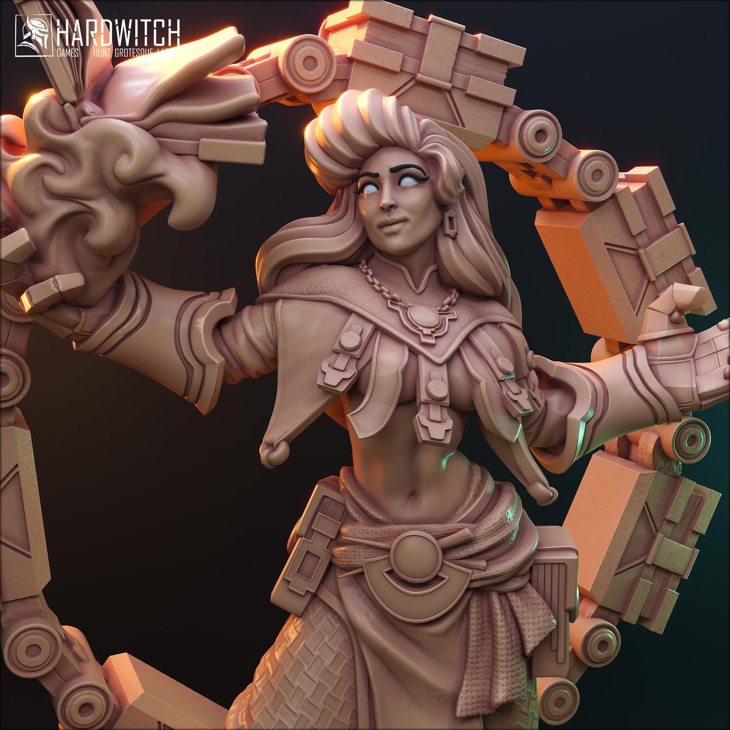 Faradelis, The Stormcaller NSFW Nude Option | Elemental Sorceress Miniature | 32mm Scale or 75mm Scale - Plague Miniatures