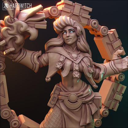 Faradelis, The Stormcaller NSFW Nude Option | Elemental Sorceress Miniature | 32mm Scale or 75mm Scale - Plague Miniatures