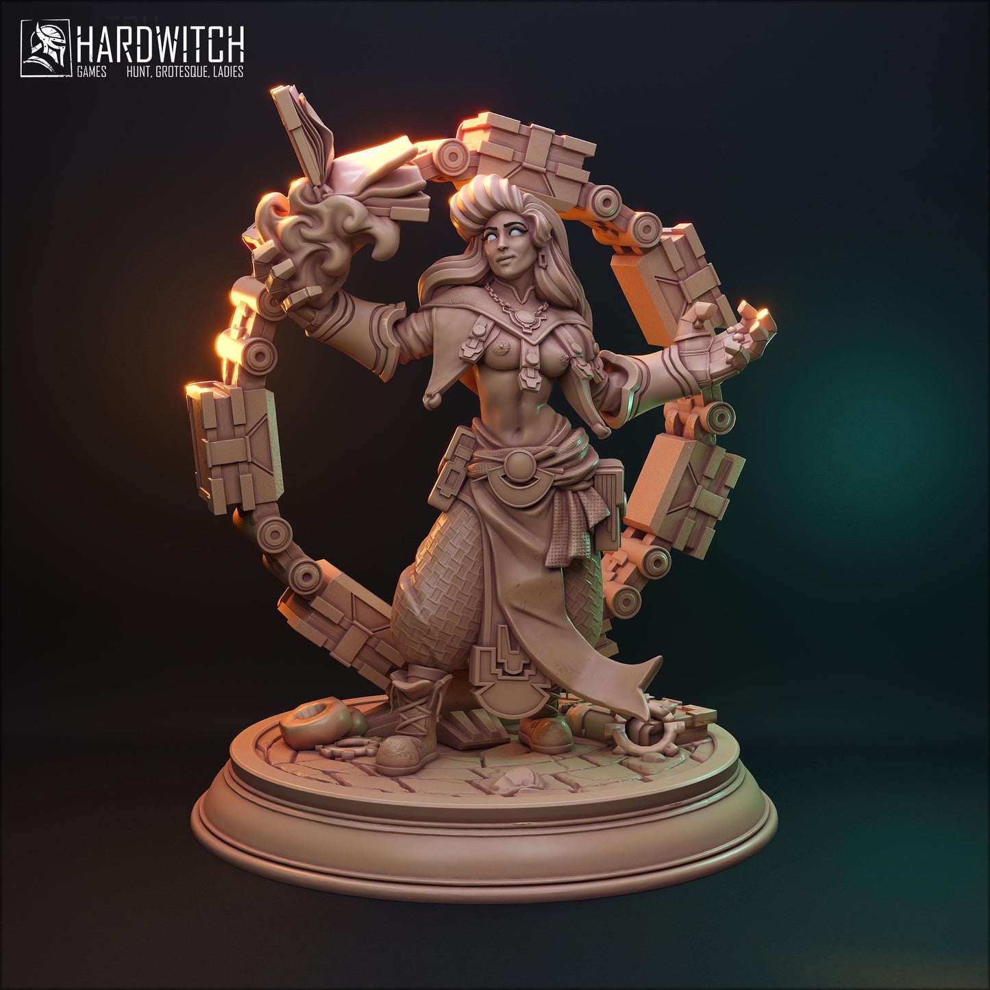 Faradelis, The Stormcaller NSFW Nude Option | Elemental Sorceress Miniature | 32mm Scale or 75mm Scale - Plague Miniatures