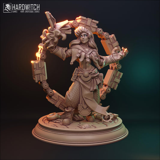 Faradelis, The Stormcaller NSFW Nude Option | Elemental Sorceress Miniature | 32mm Scale or 75mm Scale - Plague Miniatures
