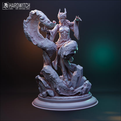 Fedras, The Sand Sorceress NSFW Nude Option | Desert Mage Miniature | 32mm Scale or 75mm Scale - Plague Miniatures