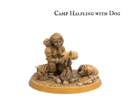 Female Halfling Bard Miniature with dog - 9 Poses - 32mm scale Tabletop gaming DnD Miniature Dungeons and Dragons, halfling bard dnd 5e - Plague Miniatures