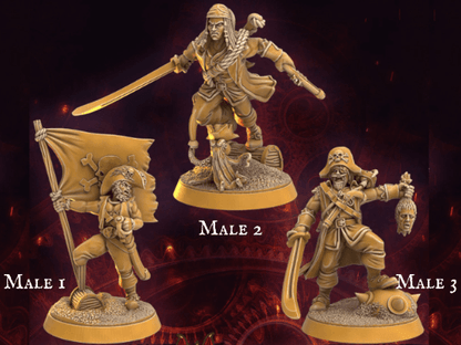 Female Human Pirate miniature - 32mm scale Tabletop gaming DnD Miniature Dungeons and Dragons, wargaming dnd pirate figurine - Plague Miniatures