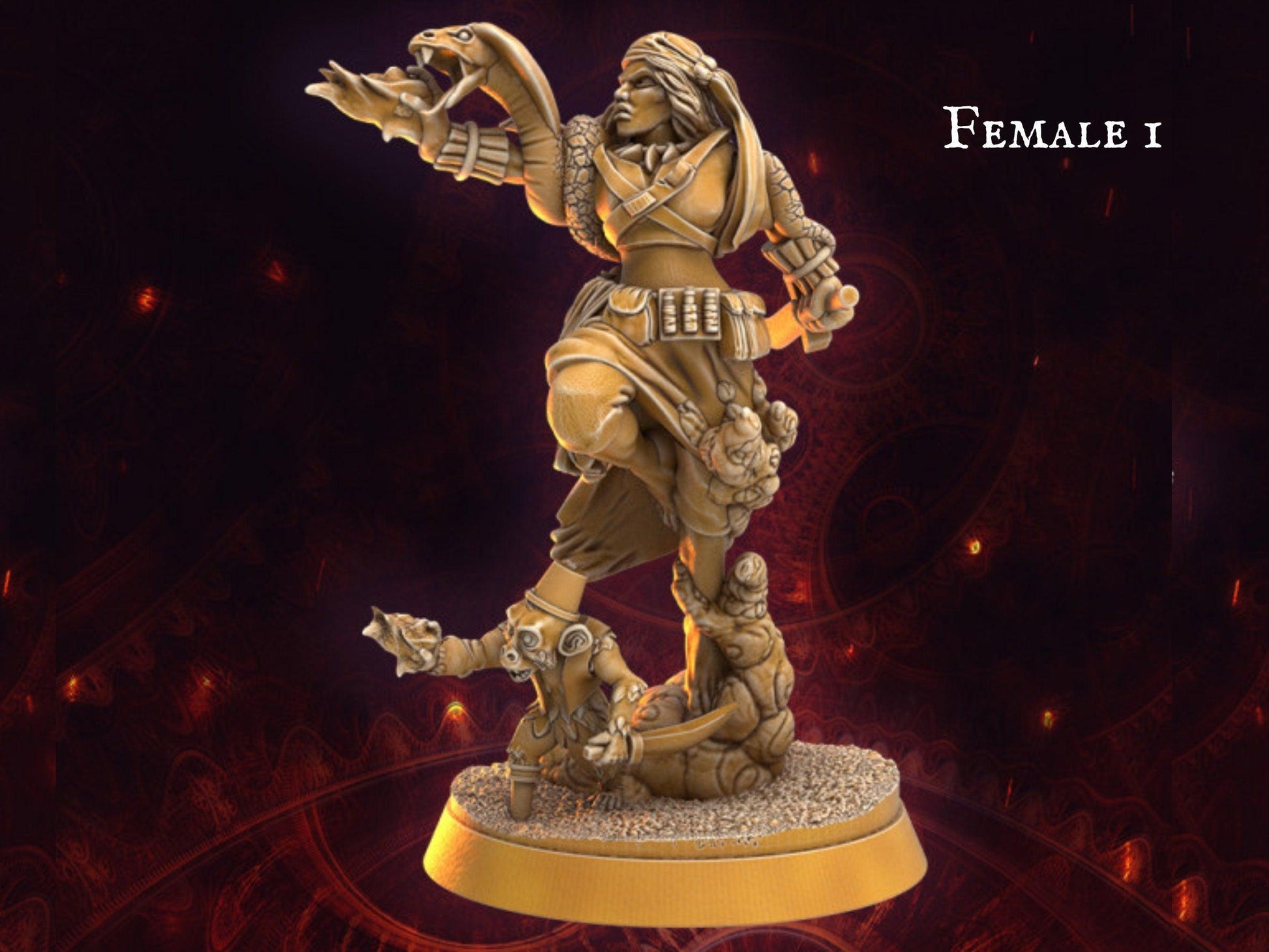 Female Human Pirate miniature monster miniature - 32mm scale Tabletop gaming DnD Miniature Dungeons and Dragons, wargaming dnd pirate figurine - Plague Miniatures shop for DnD Miniatures