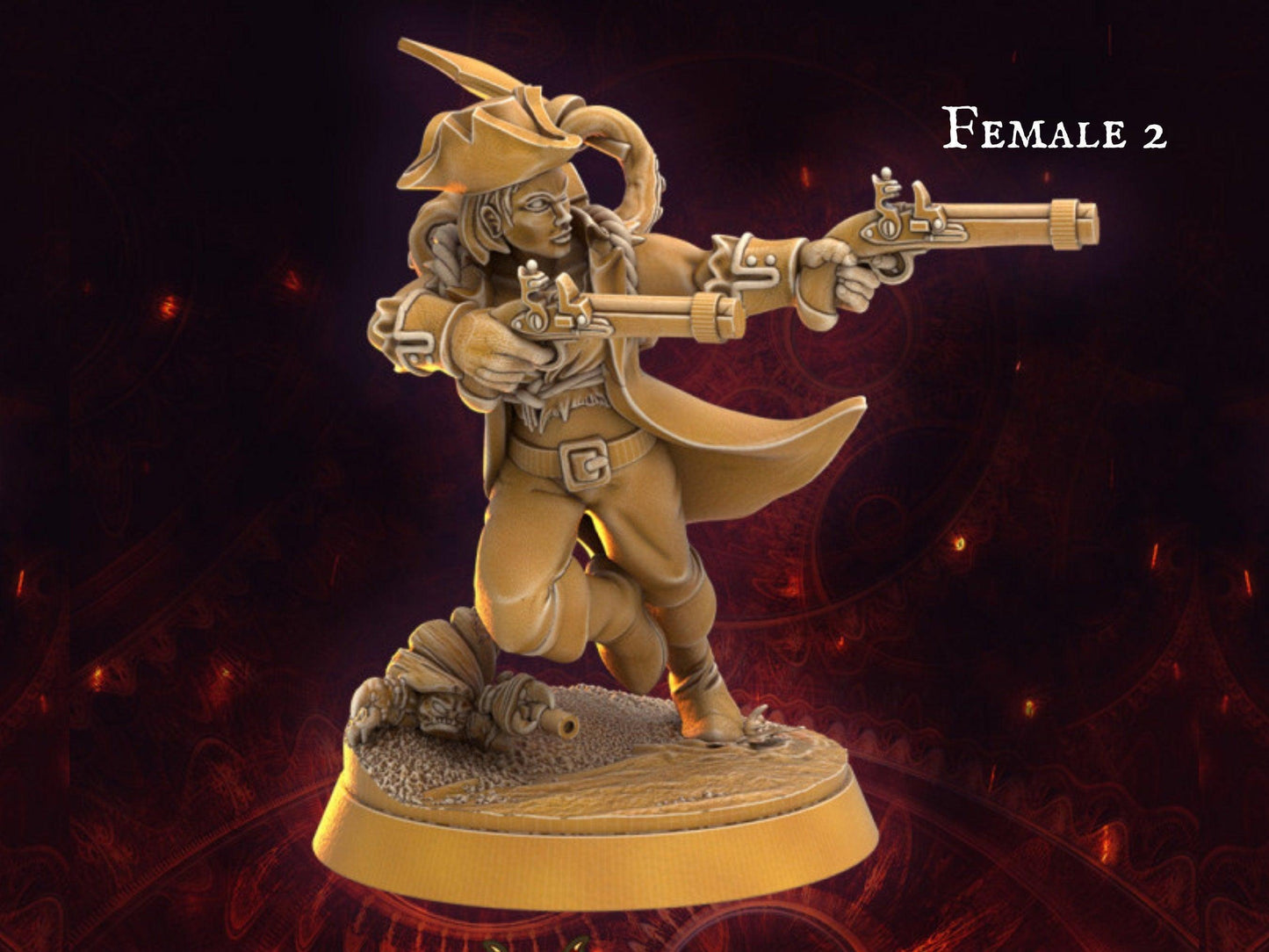 Female Human Pirate miniature monster miniature - 32mm scale Tabletop gaming DnD Miniature Dungeons and Dragons, wargaming dnd pirate figurine - Plague Miniatures