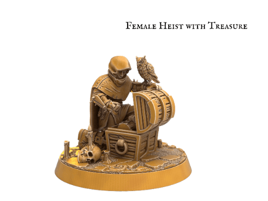 Female Rogue Miniature with Bludgeon - 32mm scale DnD Miniature - Plague Miniatures