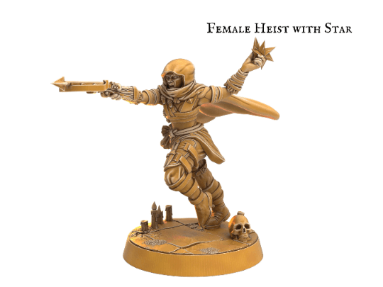 Female Rogue Miniature with Goblin Companion - 32mm scale DnD Miniature - Plague Miniatures