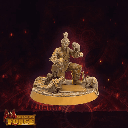 Female Rogue Miniature with Rat Companions - 32mm scale DnD Miniature - Plague Miniatures