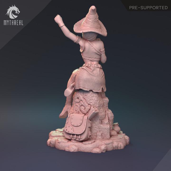 Female Witch Miniature | Sexy Female Spellcaster NPC | 32mm Scale or 75mm Scale - Plague Miniatures