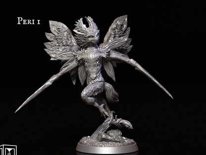 Fey Winged Spirit Miniature | Enchanting Peri for DnD | 32mm Scale - Plague Miniatures