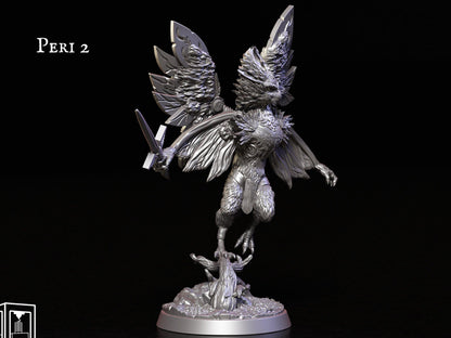 Fey Winged Spirit Miniature | Enchanting Peri for DnD | 32mm Scale - Plague Miniatures