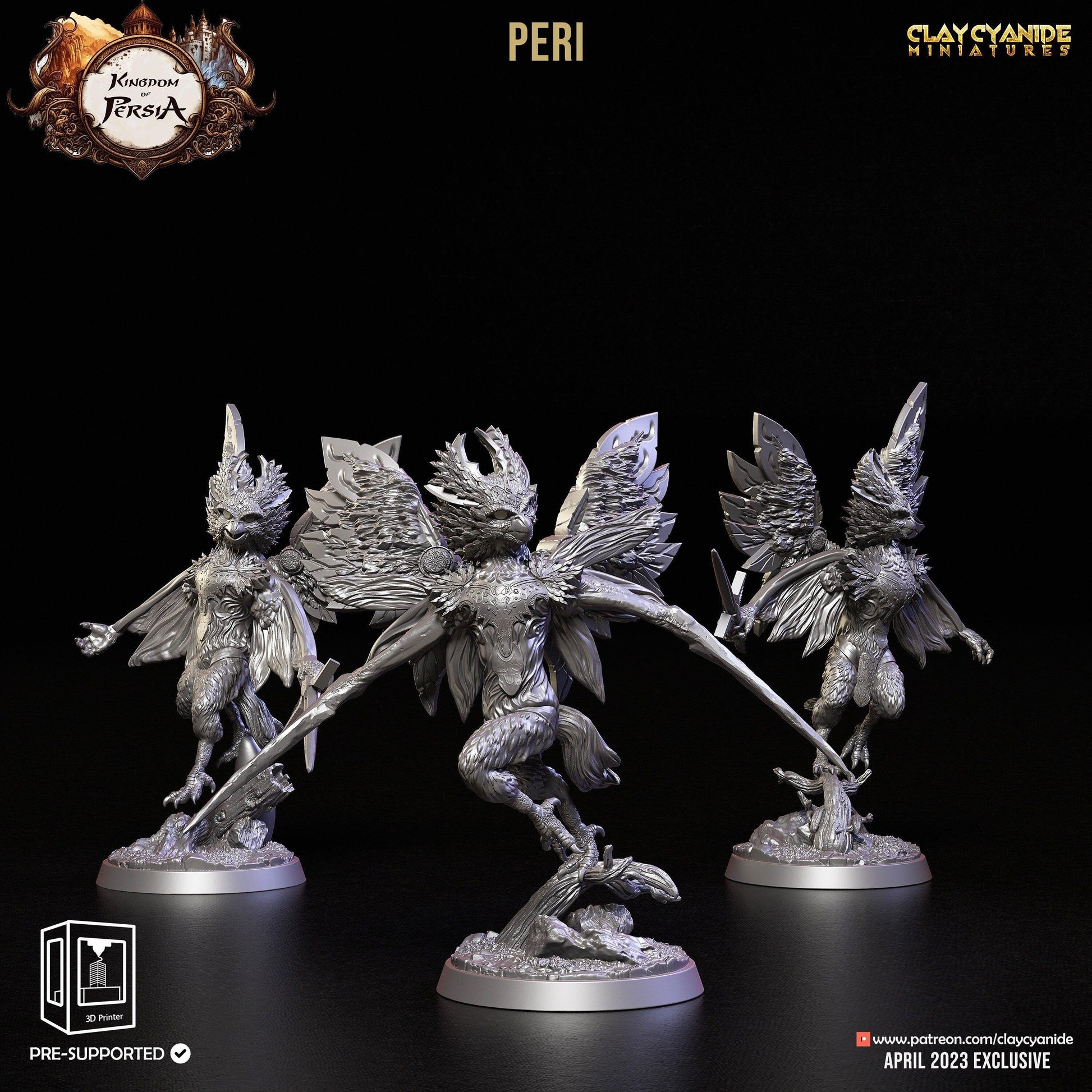 Fey Winged Spirit Miniature | Enchanting Peri for DnD | 32mm Scale - Plague Miniatures