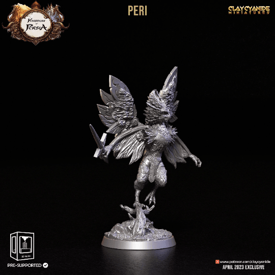 Fey Winged Spirit Miniature | Enchanting Peri for DnD | 32mm Scale - Plague Miniatures