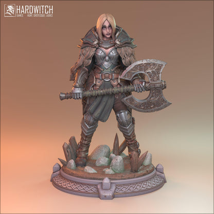 Fiera, Female Viking Warrior Miniature | Sexy Nordic Warrior | 32mm Scale, 75mm Scale, or 100mm Scale (Copy) - Plague Miniatures