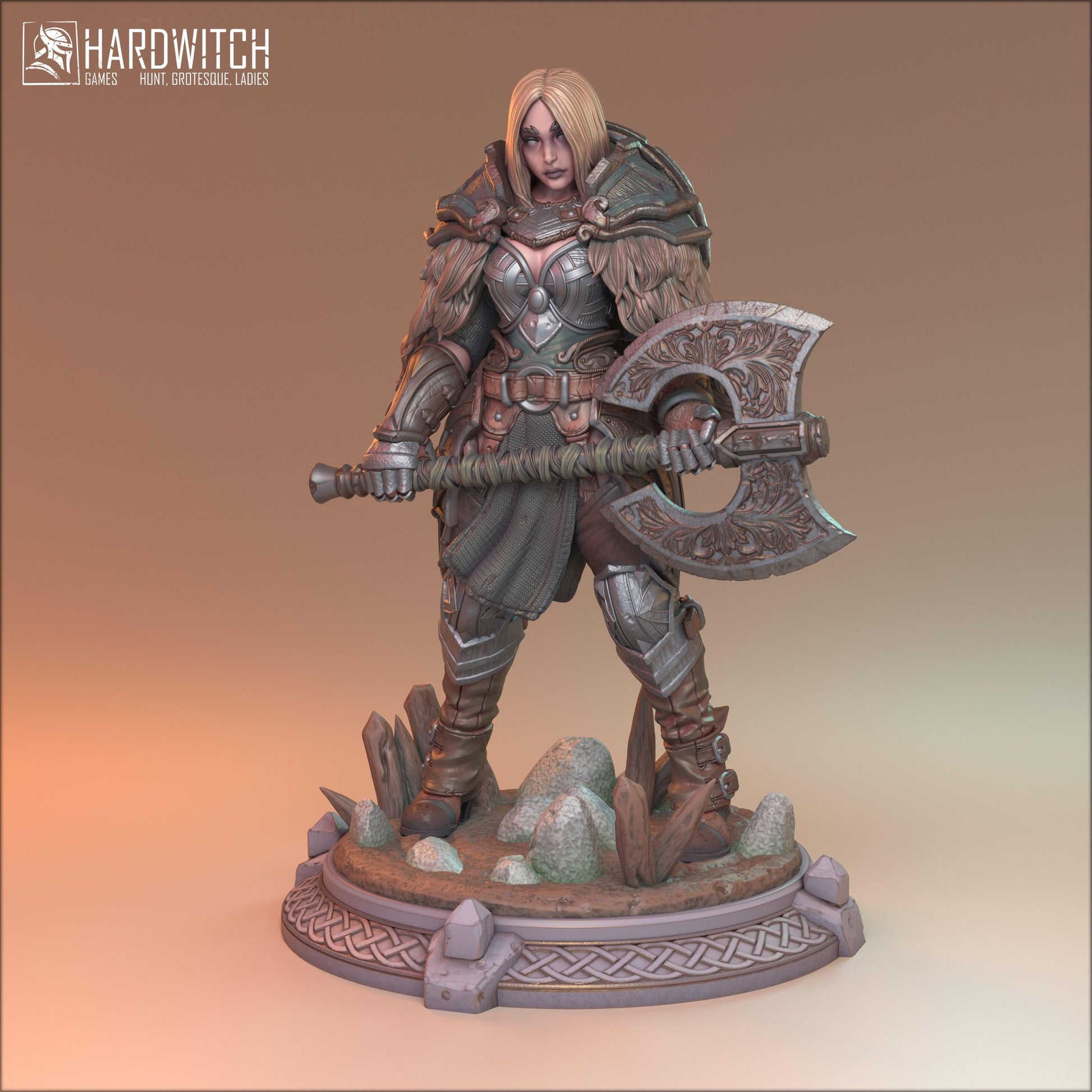 Fiera, Female Viking Warrior Miniature | Sexy Nordic Warrior | 32mm Scale, 75mm Scale, or 100mm Scale (Copy) - Plague Miniatures