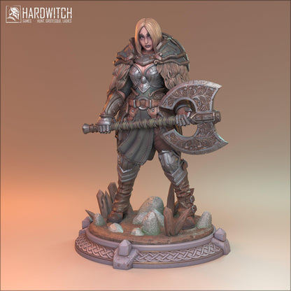 Fiera, Female Viking Warrior Miniature | Sexy Nordic Warrior | 32mm Scale, 75mm Scale, or 100mm Scale (Copy) - Plague Miniatures