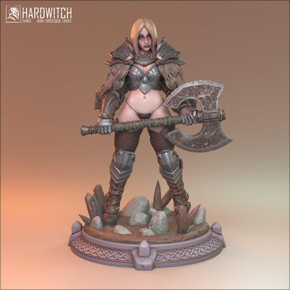 Fiera, Female Viking Warrior Miniature | Sexy Nordic Warrior | 32mm Scale, 75mm Scale, or 100mm Scale (Copy) - Plague Miniatures