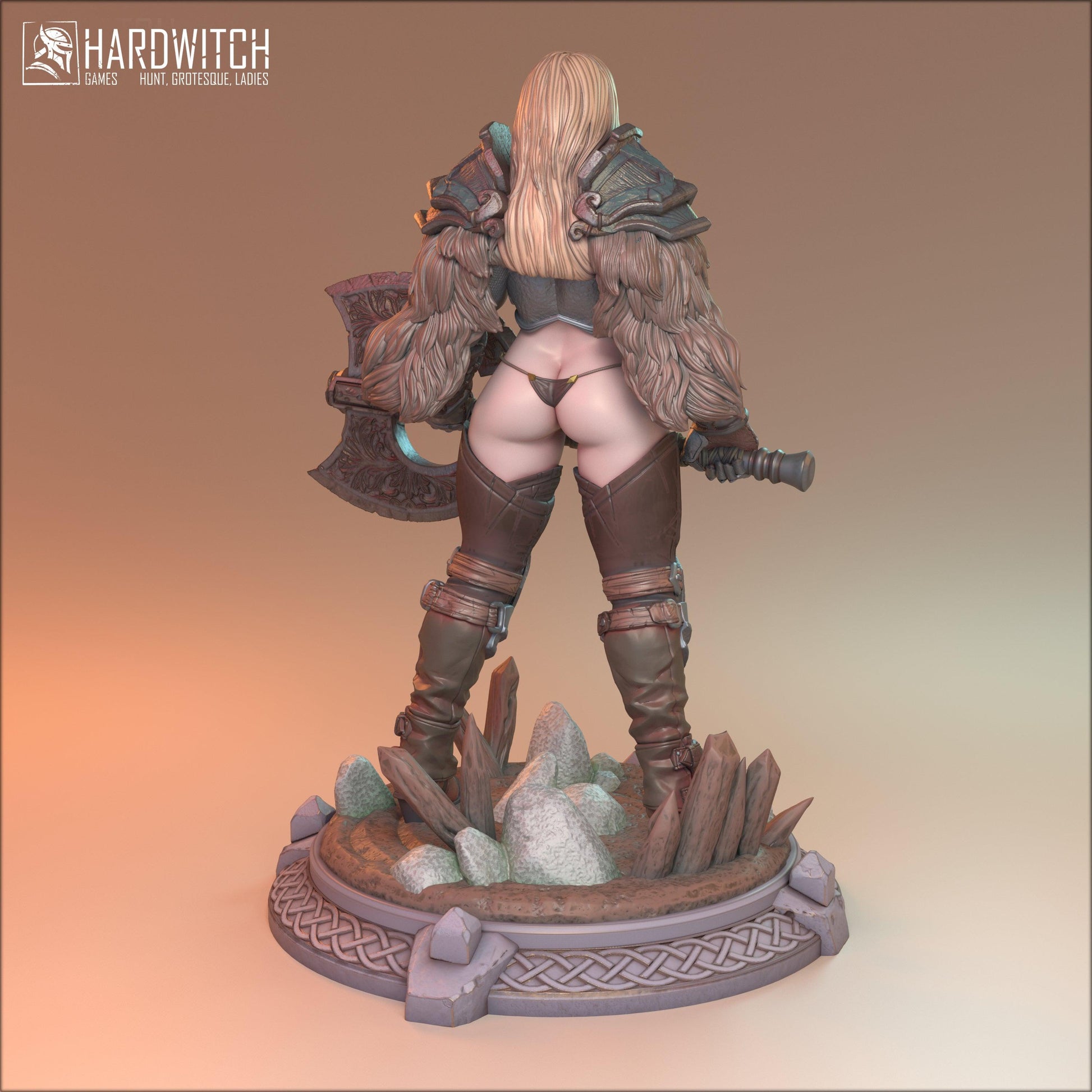 Fiera, Female Viking Warrior Miniature | Sexy Nordic Warrior | 32mm Scale, 75mm Scale, or 100mm Scale (Copy) - Plague Miniatures