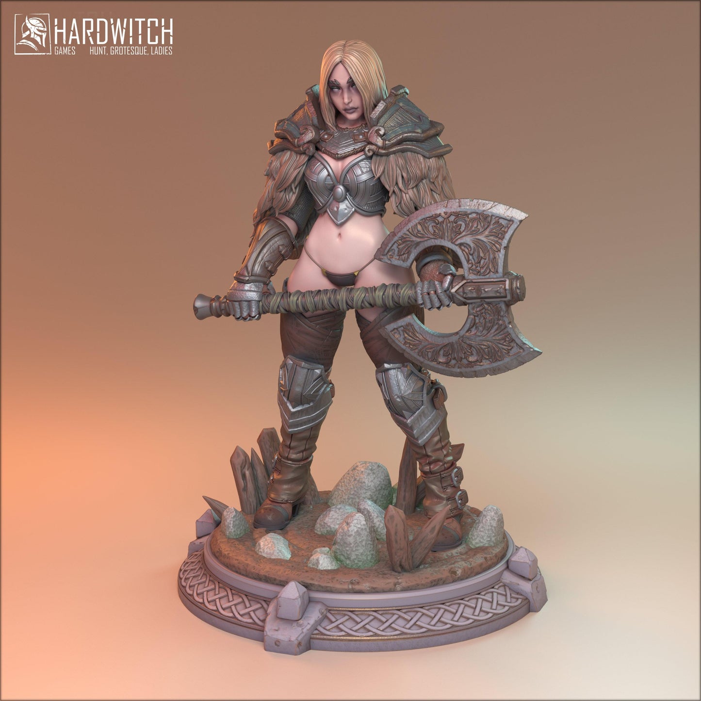 Fiera, Female Viking Warrior Miniature | Sexy Nordic Warrior | 32mm Scale, 75mm Scale, or 100mm Scale (Copy) - Plague Miniatures