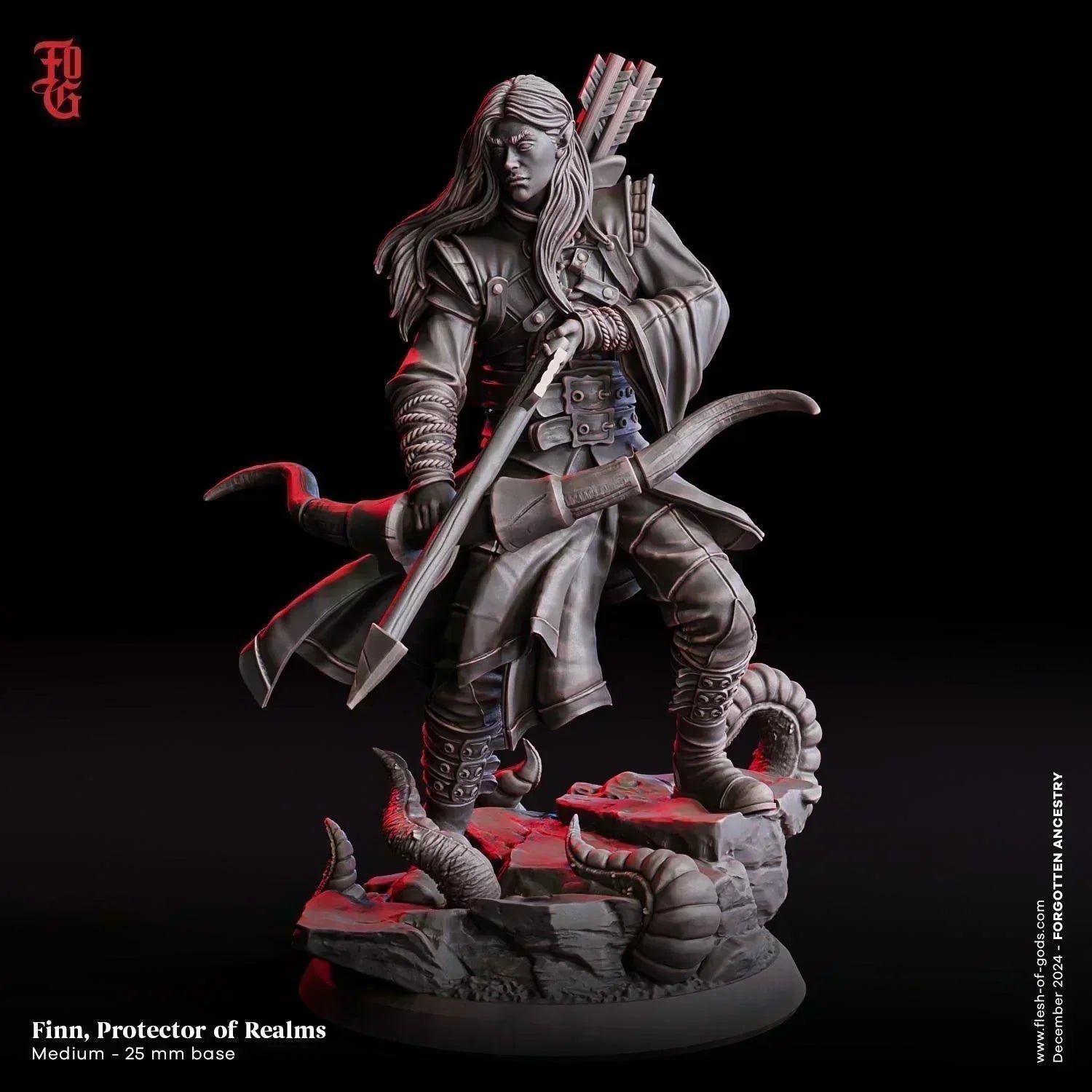 Finn, Protector of the Realm Miniature | Elf Ranger Archer Figurine fo ...