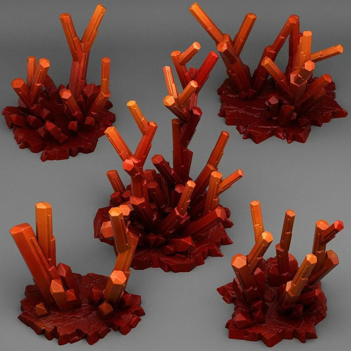 Fire Crystal Miniatures | Elemental Wargaming Terrain Set | 28mm or 32mm Scale - Plague Miniatures