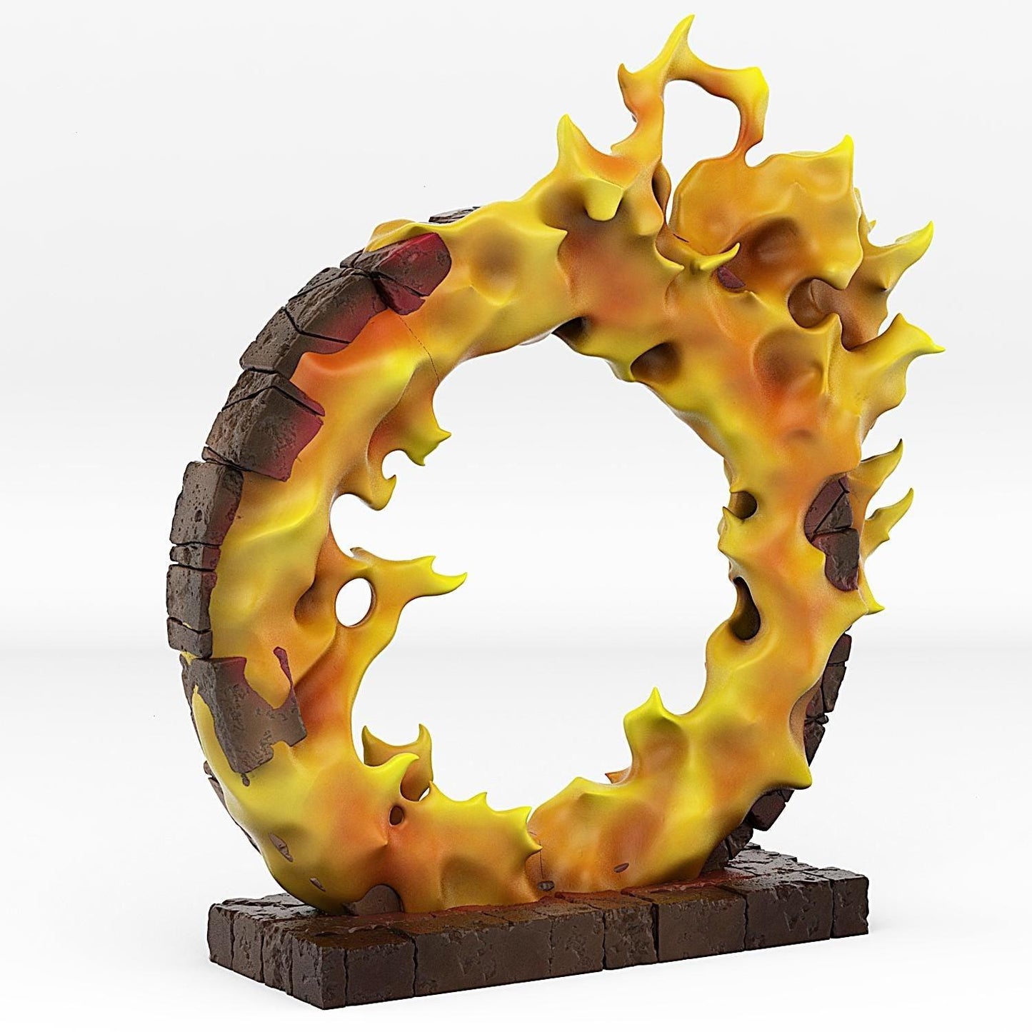 Fire Elemental Portal Miniature | Flame Effect Entrance | Dungeon Terrain Prop | 28mm 32mm Scale - Plague Miniatures