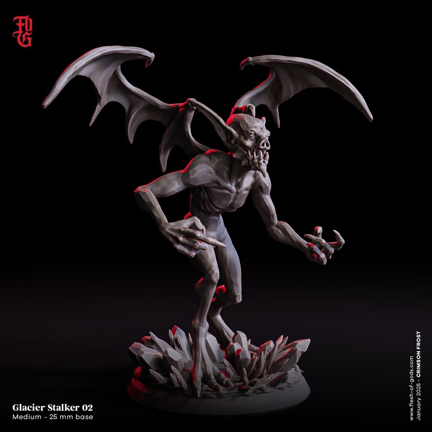 Flying Undead Glacier Stalkers | Gargoyle Monster Miniatures Trio | 32mm Scale - Plague Miniatures