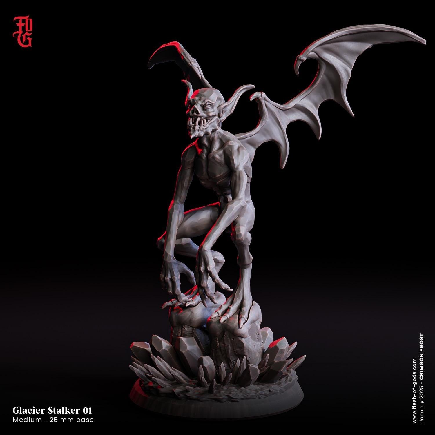 Flying Undead Glacier Stalkers | Gargoyle Monster Miniatures Trio | 32mm Scale - Plague Miniatures