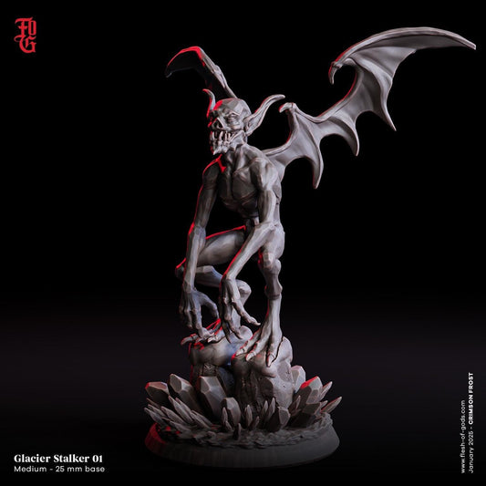 Flying Undead Glacier Stalkers | Gargoyle Monster Miniatures Trio | 32mm Scale - Plague Miniatures