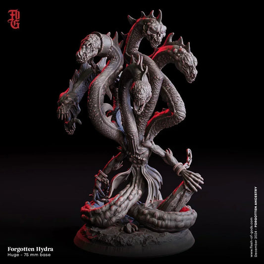 Forgotten Hydra Miniature | Aquatic Serpent Monster Figurine | 75mm Base - Plague Miniatures
