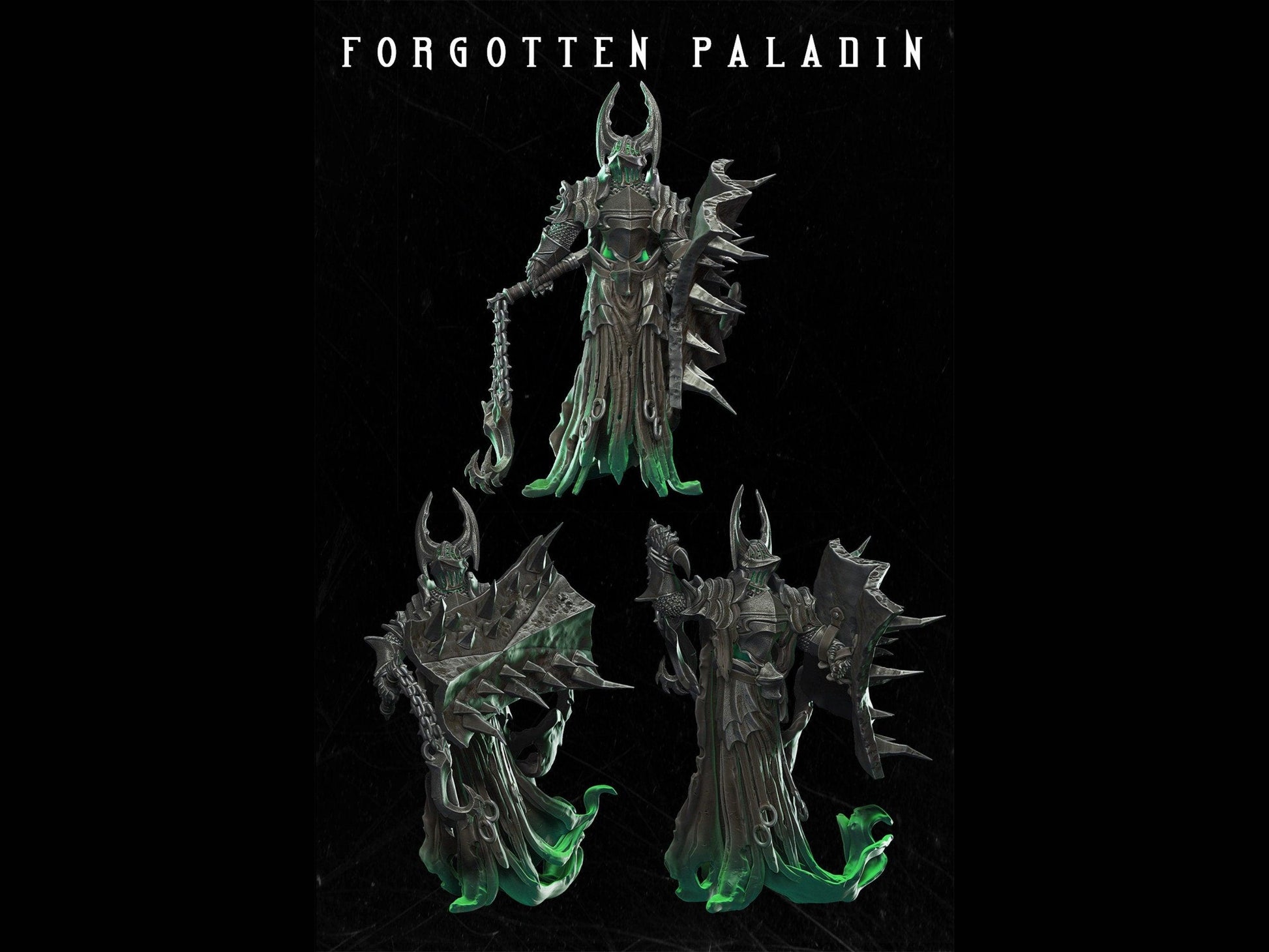 Forgotten Paladin Miniature Monster Miniature | 28mm scale Tabletop gaming DnD Miniature Dungeons and Dragons dnd 5e dungeon master gift demon - Plague Miniatures