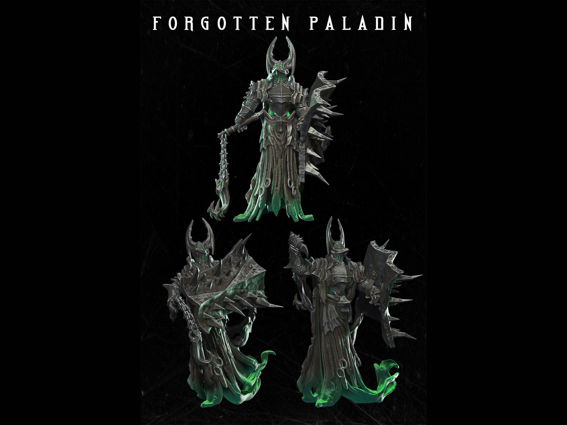 Forgotten Paladin Miniature Undead Miniature 28mm scale Tabletop gaming DnD Miniature Dungeons and Dragons dnd 5e dungeon master gift demon - Plague Miniatures