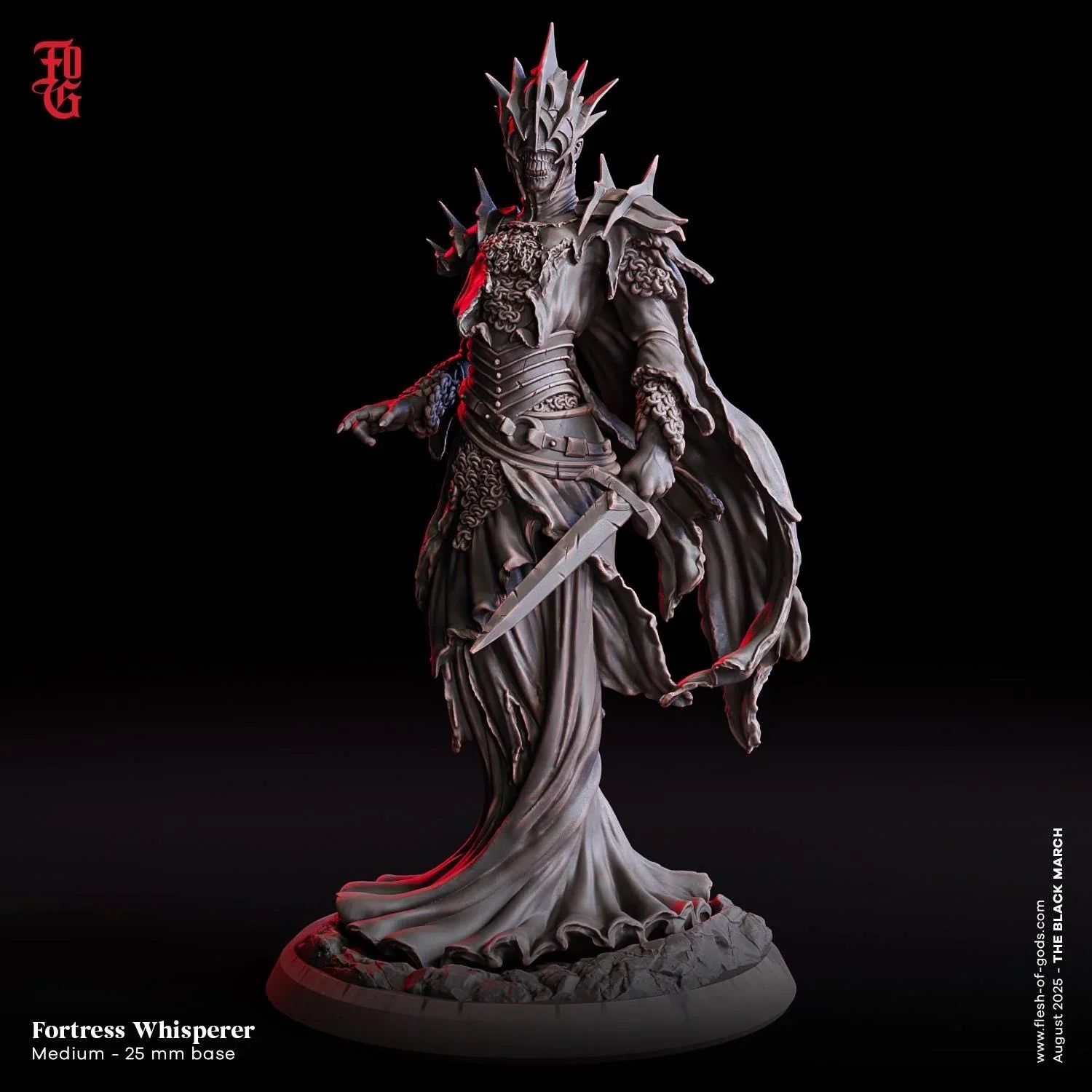 Fortress Whisperer | Undead Skeleton Monster Miniature | 32mm Scale or 75mm Scale - Plague Miniatures