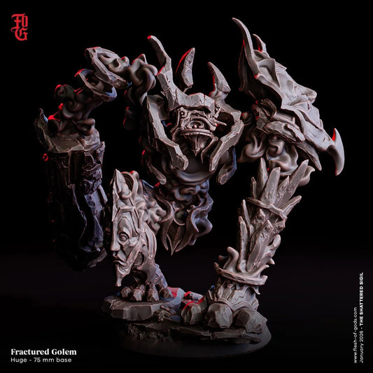 Fractured Golem Miniature | Huge Construct Monstrosity Figurine | 75mm Base - Plague Miniatures