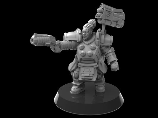 Freya, Heavy Armament Dwarf Miniature | Galactic Demolition Squad Member - Plague Miniatures