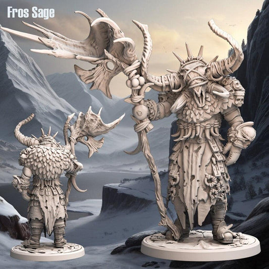 Frost Sage Monster Miniature | Arctic Monster Figure | 32mm Scale - Plague Miniatures